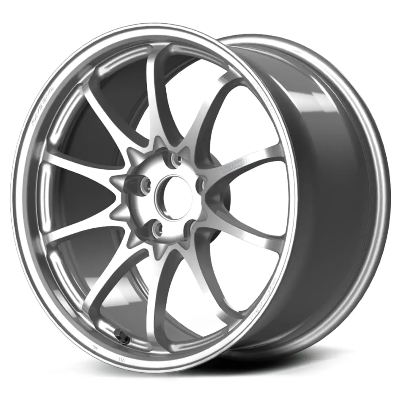 Premium track spec 17 inch RAYS Volk Racing CE28 N-Plus Japanese forged wheel in high shine Diamond Silver