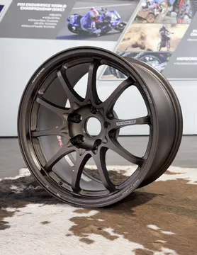 Full front face profile of a 17 inch RAYS Volk Racing CE28 N-Plus wheel in classic Bronze