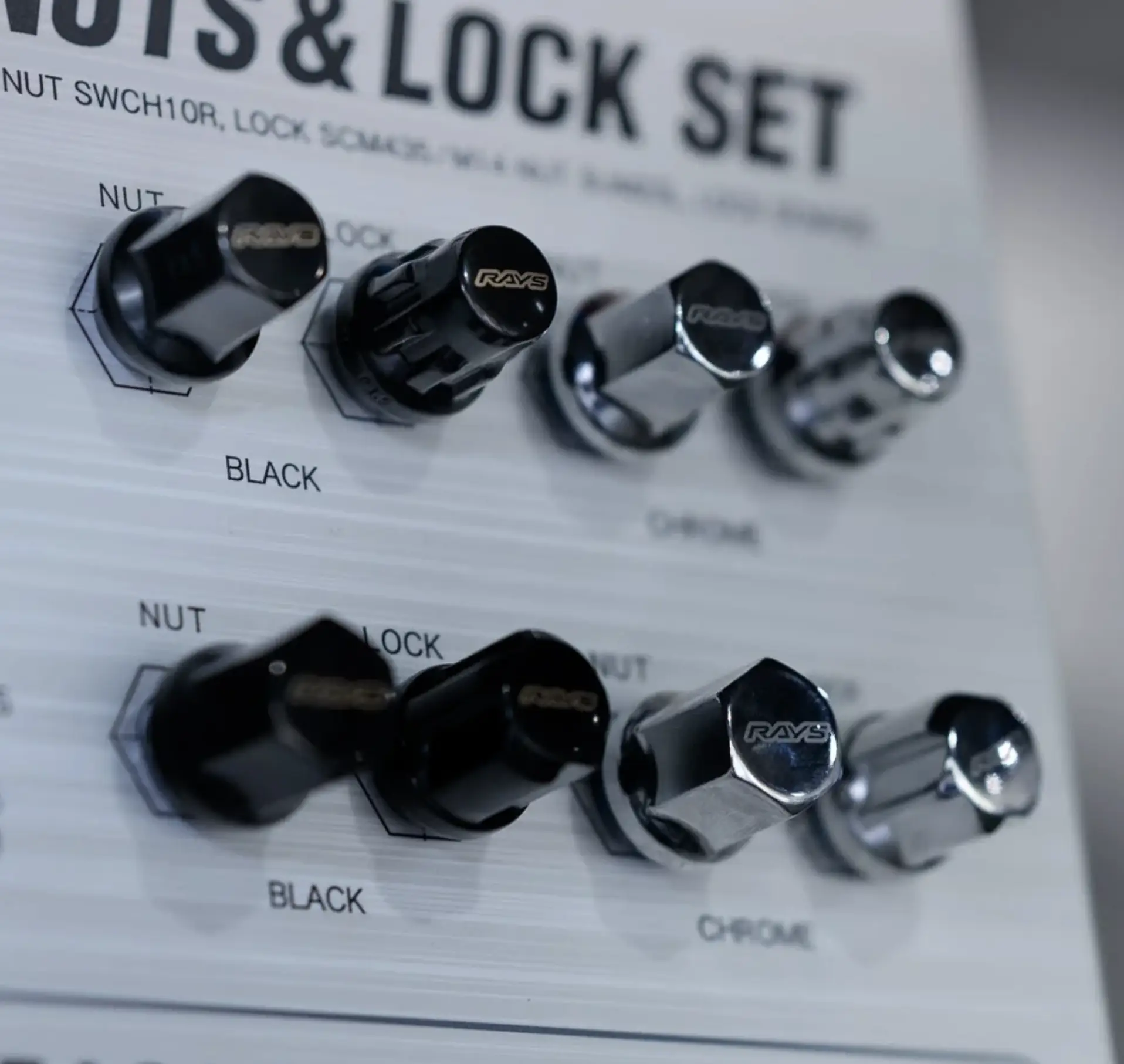RAYS 17 Hex Lock wheel nuts in protrait
