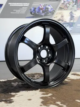 18x8.5 RAYS Gram Lights 57DR one piece sport wheel in the satin Semi Gloss Black finish