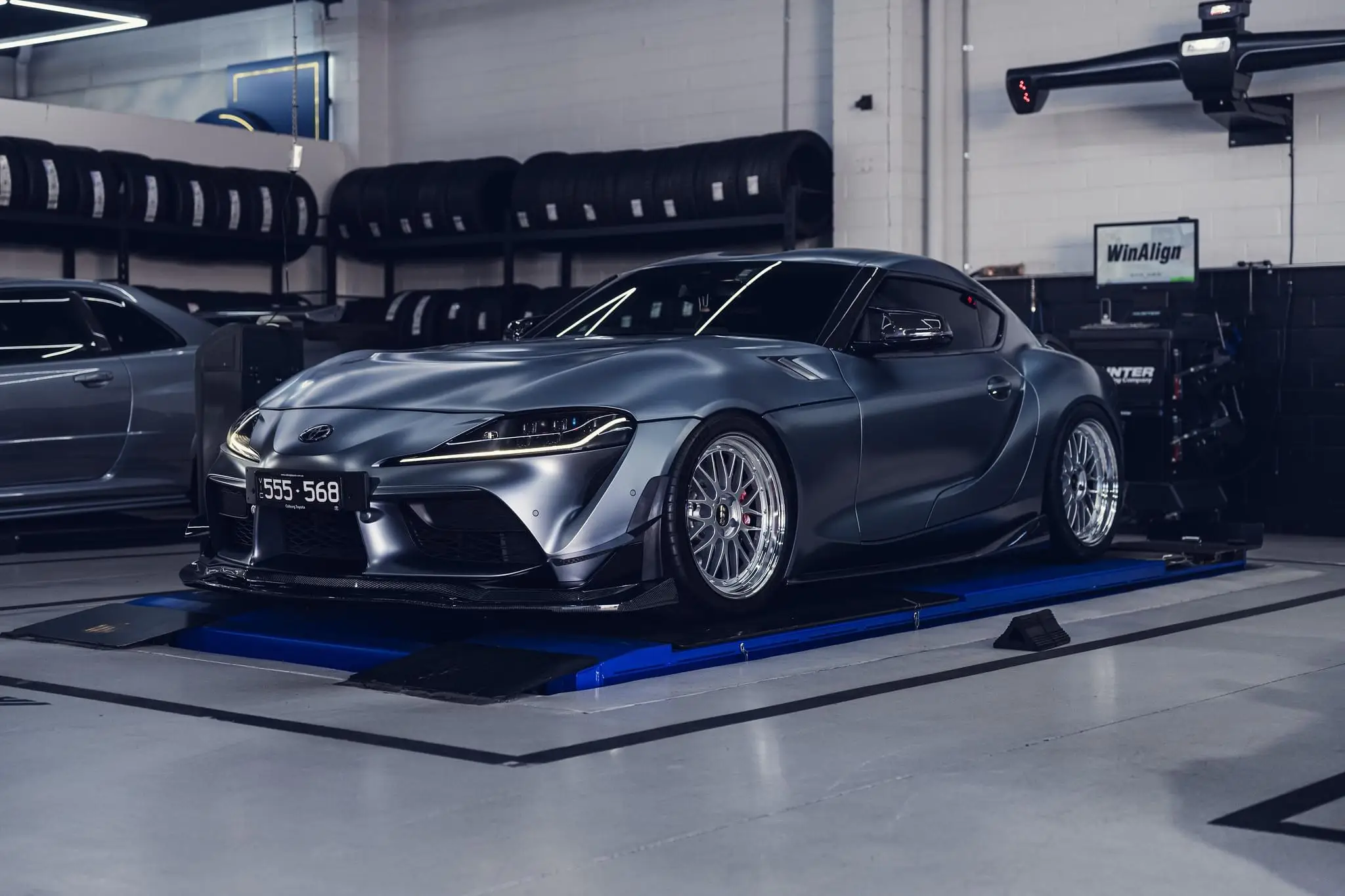 Modified Toyota GR Supra A90 showcasing authentic Japanese forged BBS LM wheels