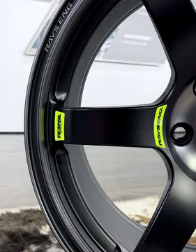 TE37 SAGA SL M-Spec Matte Black wheels with green sticker set in stock