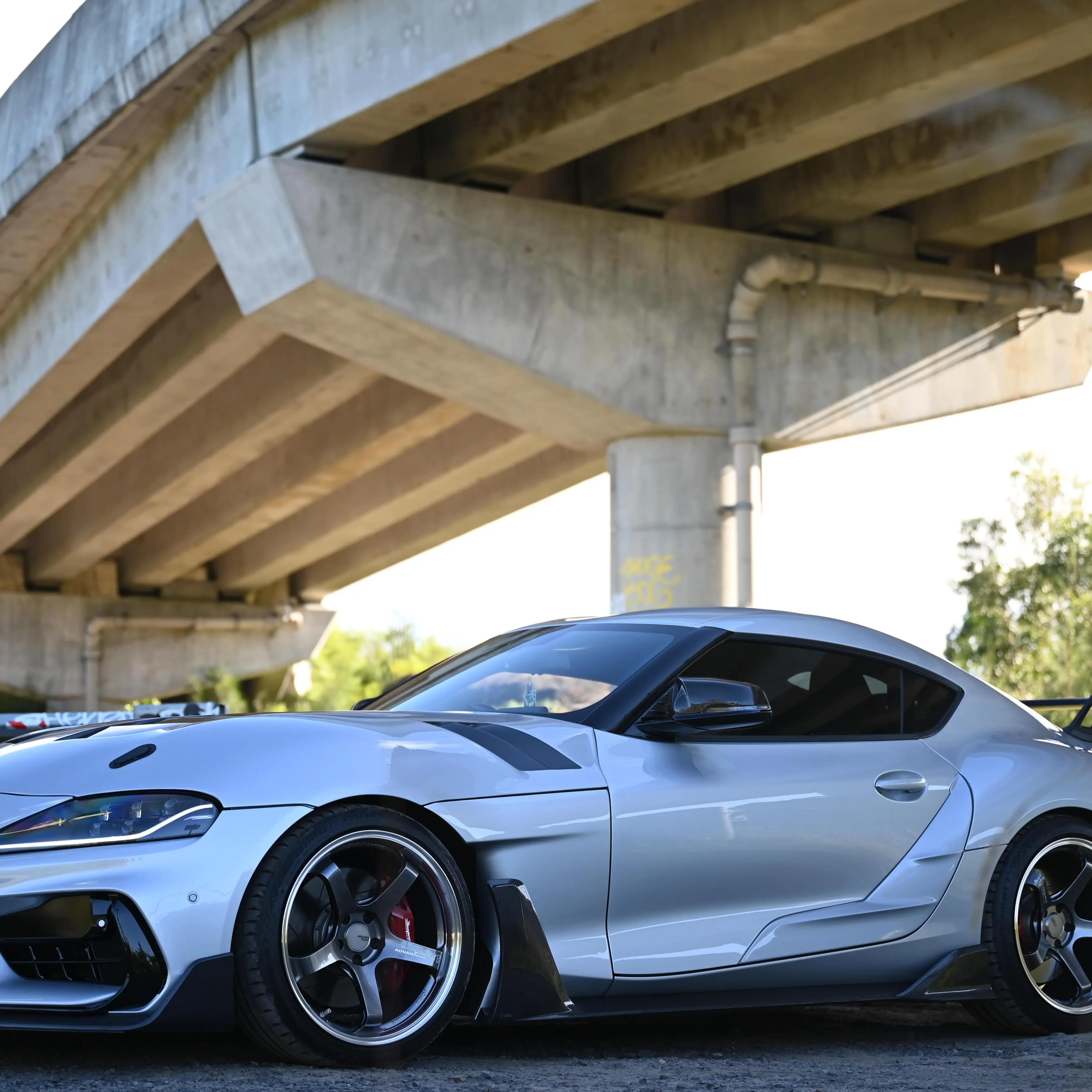 Toyota GR Supra fitted with 19-inch Advan Racing GT Beyond wheels in Hyper Platinum Black - KA Autosport Australia
