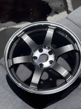 Premium showroom showcase of the 18 inch Japanese forged RAYS Volk Racing TE37 Saga SL in Pressed Graphite