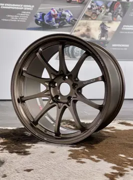 Three quarter perspective highlighting the deep center drop of a Face 4 concave 18 inch CE28 N-Plus Bronze wheel