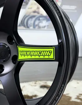 te37 volk racing sticker green