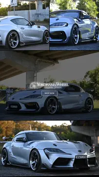 Toyota A90 GR Supra with 19 inch advan gt beyond in hyper platinum black