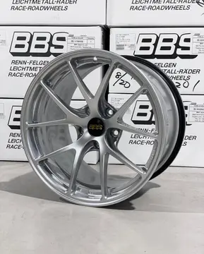 BBS RI-A forged monoblock wheel showcasing the high brilliance Diamond Silver finish