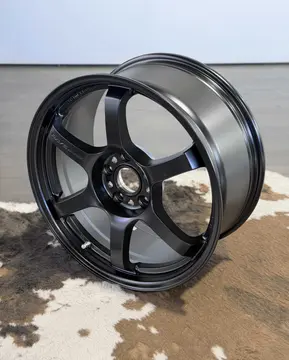 Low profile presentation showcasing the stealthy motorsport look of a standalone 18x8.5 track spec wheel