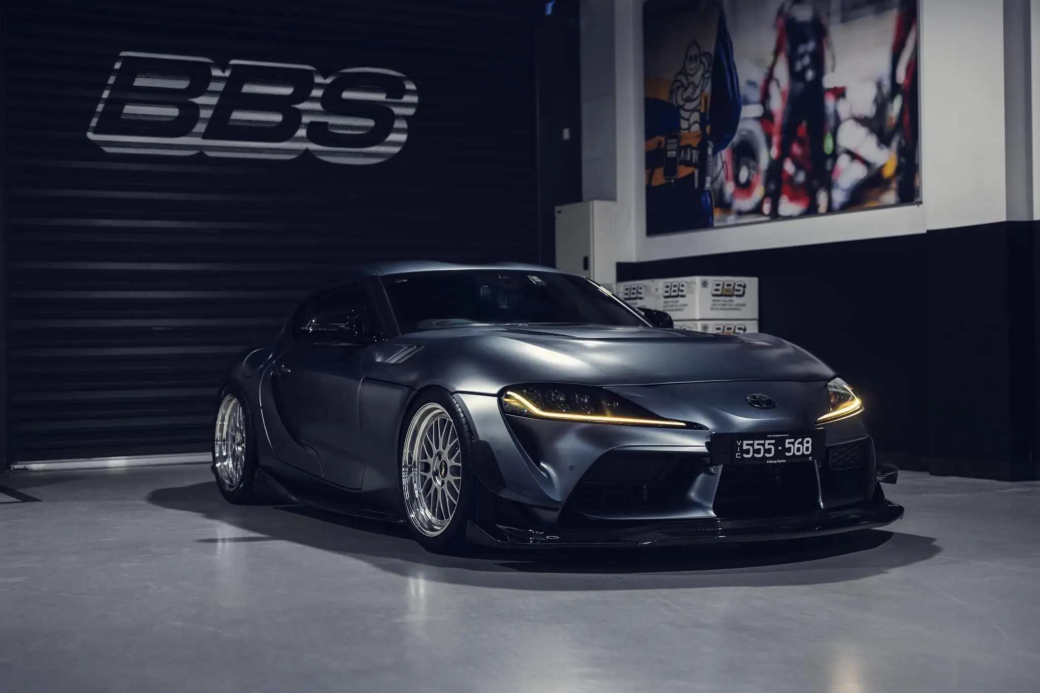 BBS LM 2 piece forged wheels installed on a Toyota GR Supra A90 