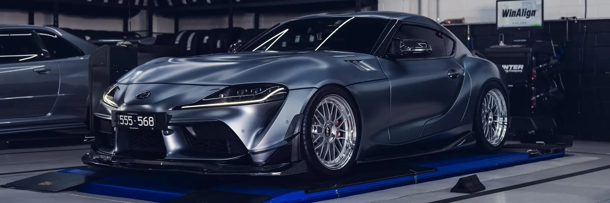 Modified Toyota GR Supra A90 showcasing authentic Japanese forged BBS LM wheels