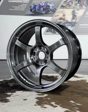 Three quarter perspective showcasing the deeply curved six spoke design of a Grace Silver 57DR wheel