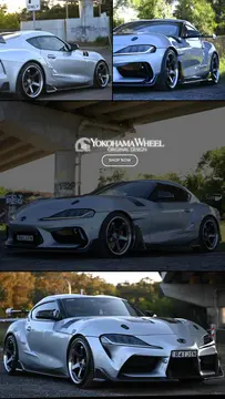 Toyota A90 GR Supra with 19 inch advan gt beyond in hyper platinum black