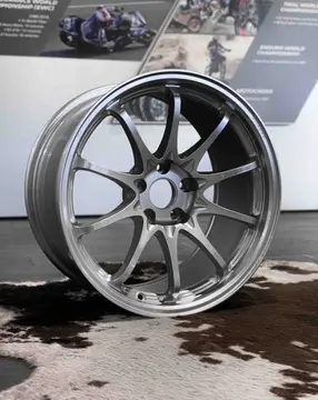 Side profile view showcasing the deep concave 10 spoke design of an 18 inch Diamond Silver CE28 N-Plus