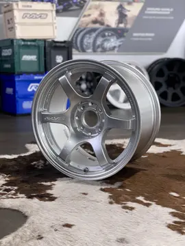 Three quarter view of 15 inch Gram Lights 57DR wheel showing deep concave spoke face