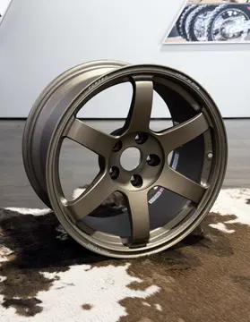 Authentic 18 inch RAYS Volk Racing TE37 Saga SL monoblock wheel in premium Matte Gun Bronze