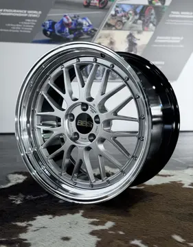 Showroom display of the legendary 19 inch Le Mans inspired BBS LM forged aluminum wheel in a custom finish package