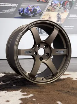 iconic RAYS OG decal on a Matte Gun Bronze RAYS Volk Racing TE37 Saga SL wheel