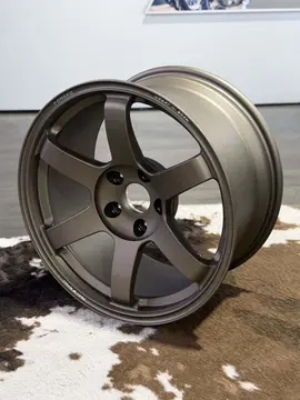 Rear barrel profile of an 18 inch TE37 Saga SL wheel showcasing the lightweight inner rim construction