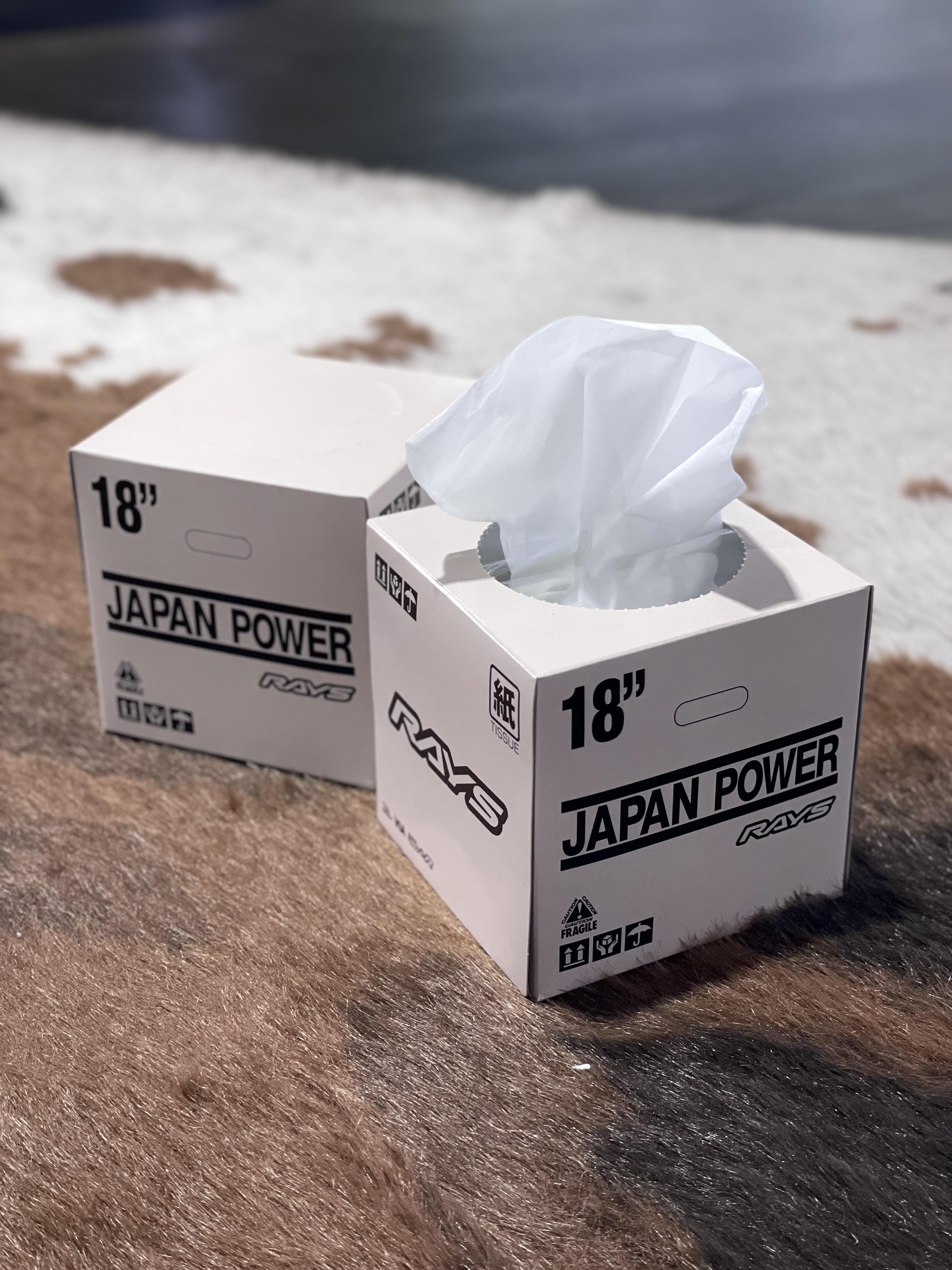 RAYS Wheel Package Tissue Box - Ivory - Offical RAYS Merchandise
